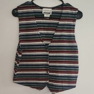Vintage LA Gold Knit Striped Vest